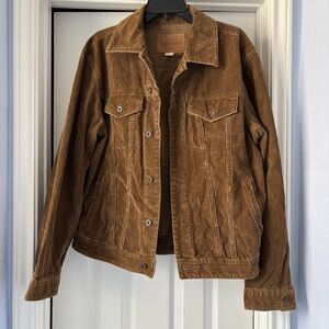 Vintage Old Navy Men’s Distressed Brown Corduroy Trucker Jacket Sz M